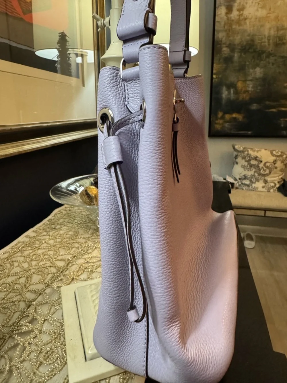 kate spade lavender pebbled leather shoulder bag - Picture 7 of 12